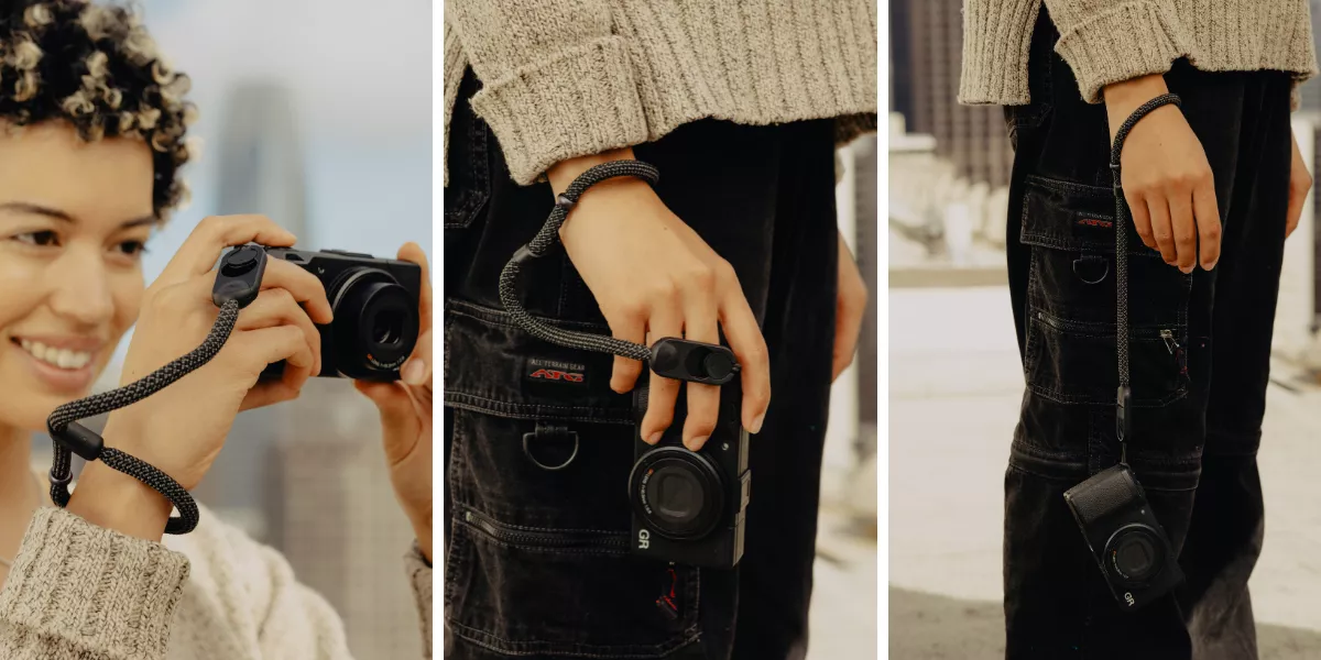 Peak Design Cuff Rope Black – černé zápěstní poutko na fotoaparát s Anchor Link spojkami a nylon-polyesterovým lanem