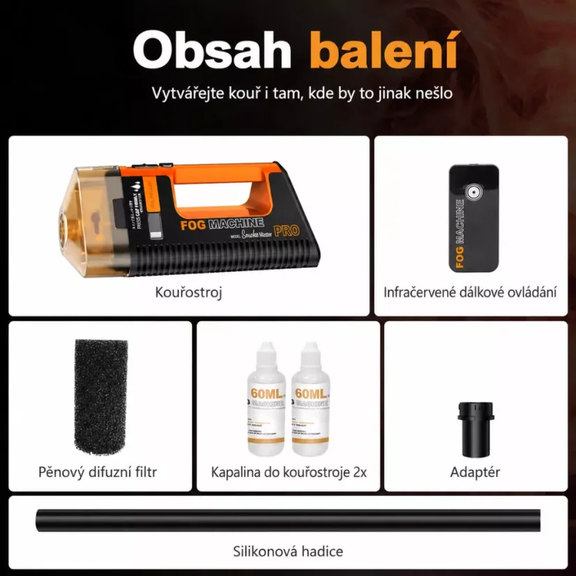 Lensgo Smoke Master Pro - profesionální bateriový kouřostroj (100 W)