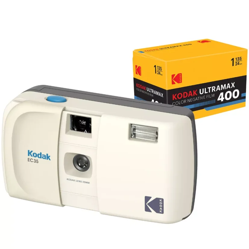 Kodak EC35 Vanilla White (bílá) + Kodak UltraMax 400 (24 snímků) - analogový fotoaparát