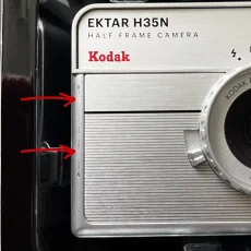 Kodak EKTAR H35N Half Frame Film Camera Striped Silver - kosmetická vada (malý škrábanec)