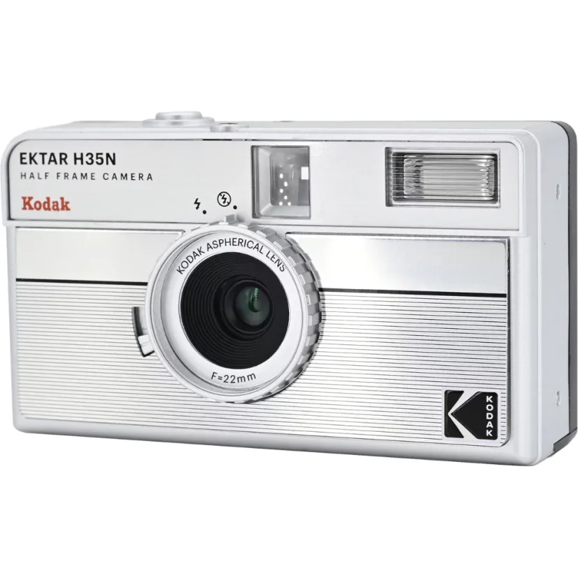 Kodak EKTAR H35N Half Frame Film Camera Striped Silver