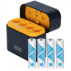 Newell čtyřkanálová nabíječka a 4x Li-ion AA dobíjecí baterie – 2200 mAh