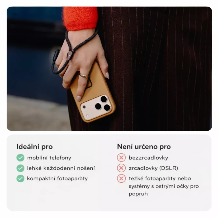 Peak Design Mobile Cuff Black (černá) - mobilní zápěstní poutko