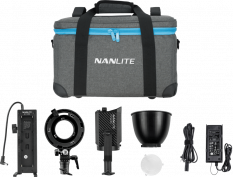Nanlite Forza 60 s držákem baterií a Bowens adaptérem