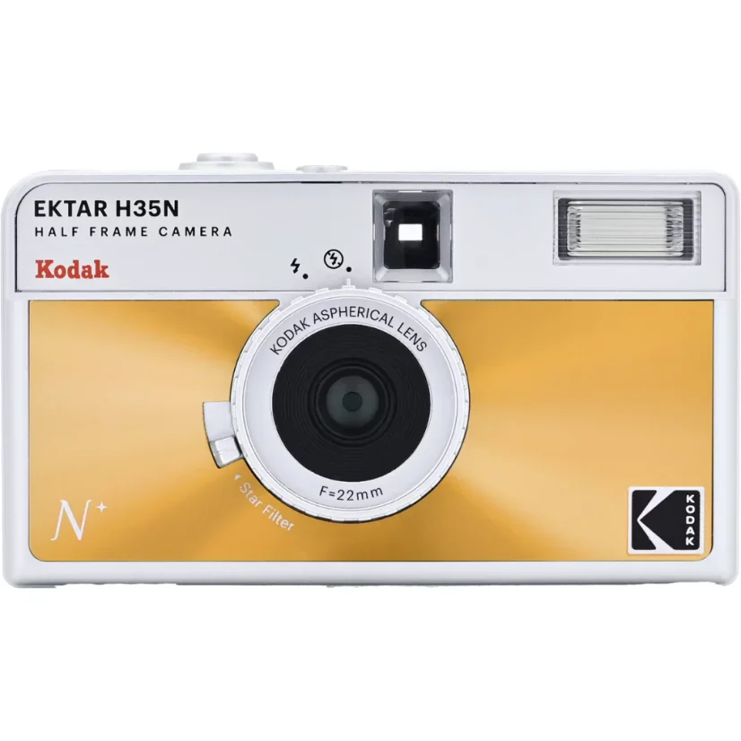 Kodak EKTAR H35N Half Frame Film Camera Glazed Orange