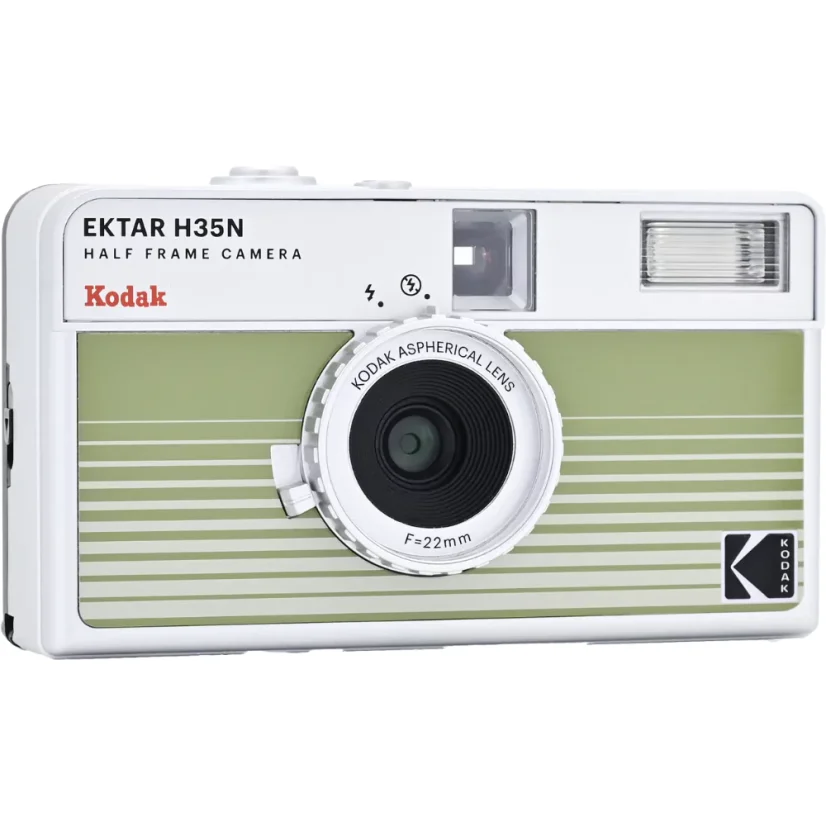 Kodak EKTAR H35N Half Frame Film Camera Striped Green