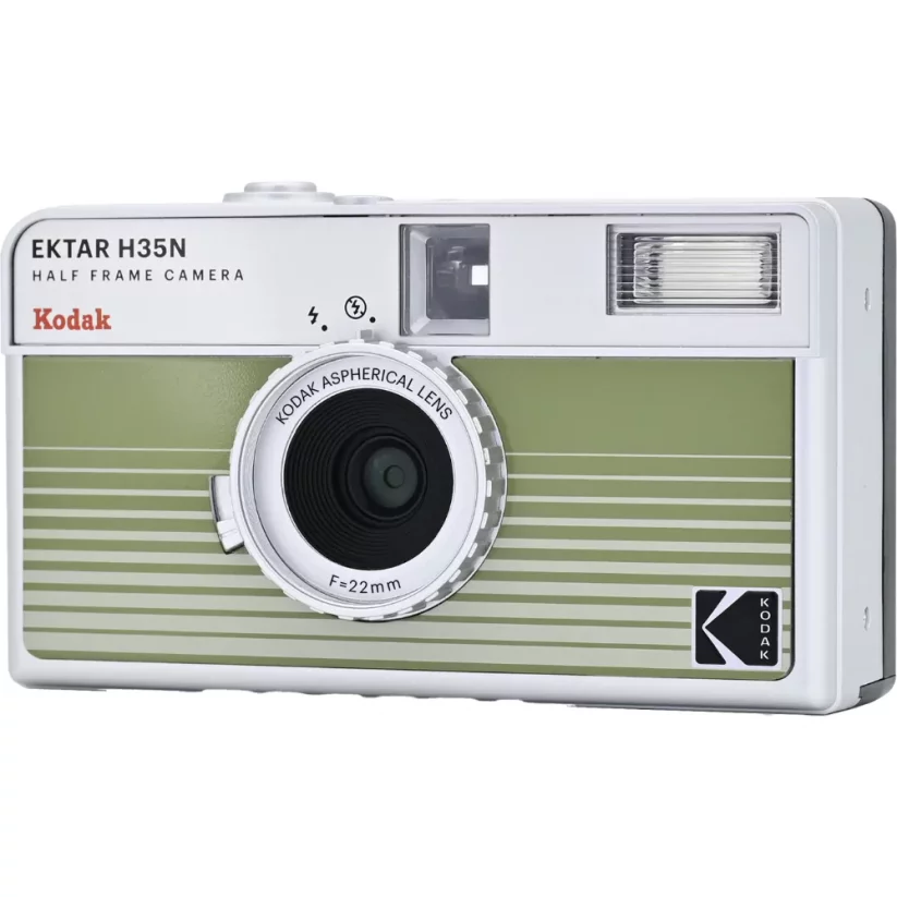 Kodak EKTAR H35N Half Frame Film Camera Striped Green