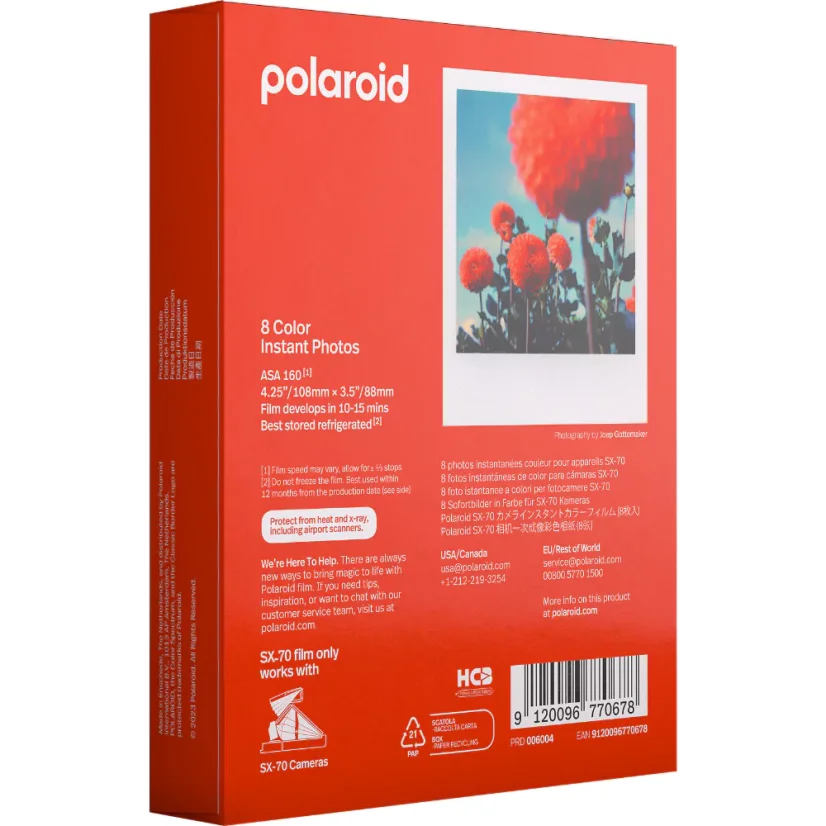 Polaroid SX-70 Color Film - 8 fotek