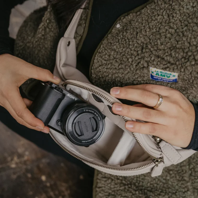 Loulex Fanny Pack Mini Beige - Mini fotoledvinka béžová
