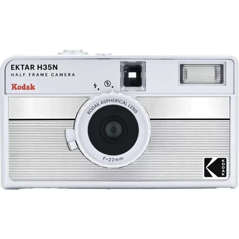 Kodak EKTAR H35N Half Frame Film Camera Striped Silver