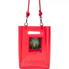 Polaroid Bucket Bag - Red (červená) - průhledná taška přes rameno