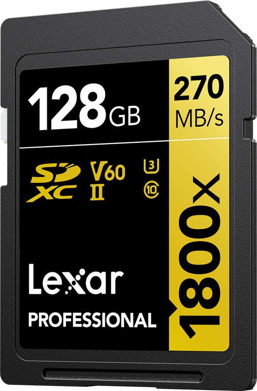 Lexar Pro 1800x SDXC U3 (V60) UHS-II R270/W180 128GB