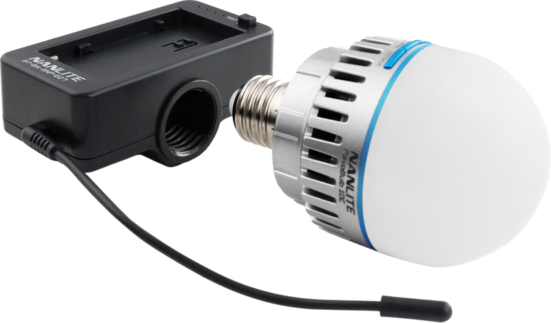 Nanlite Bateriový NP-F adaptér E27 pro PavoBulb 10C