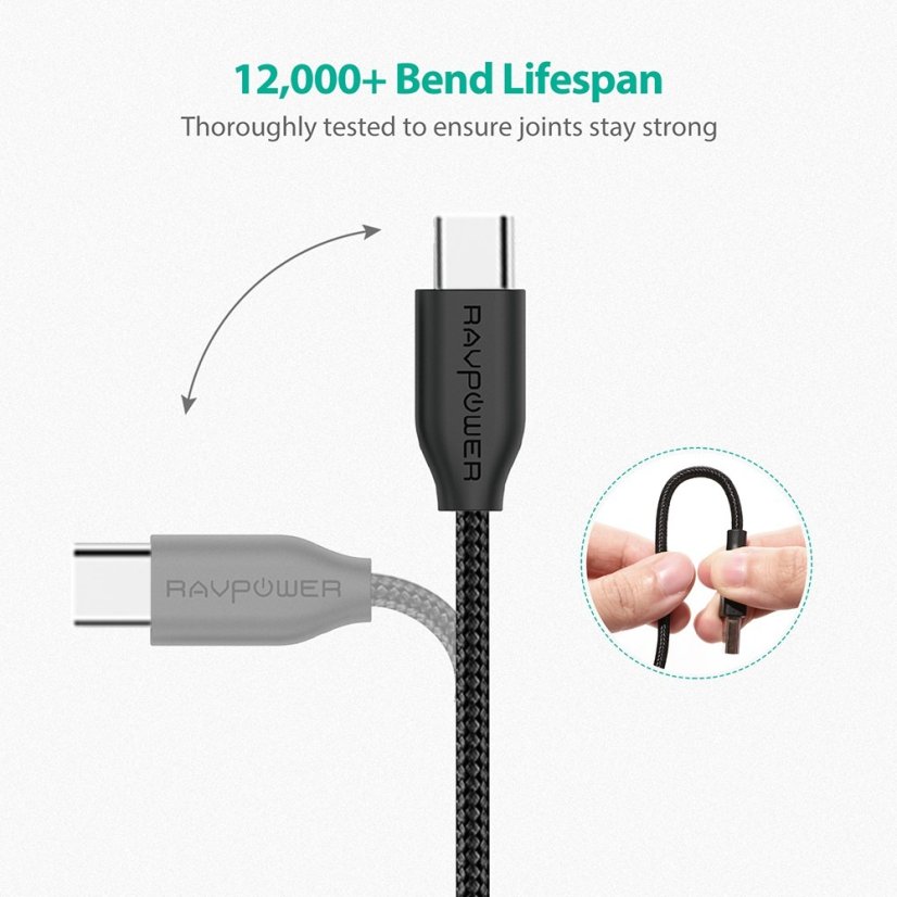 RAVPower RP-CB018 USB-C kabel 0,9m