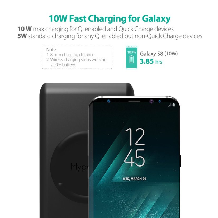 RAVPower RP-PB080 7.5W Rychlá bezdrátová nabíječka 10400mAh