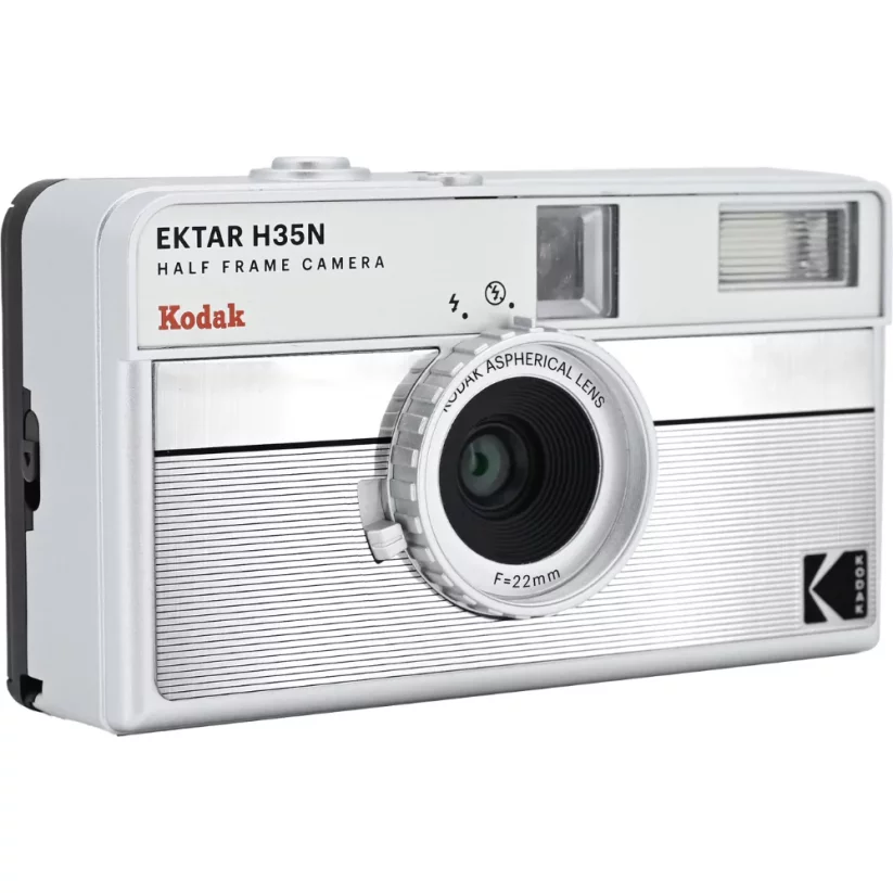 Kodak EKTAR H35N Half Frame Film Camera Striped Silver