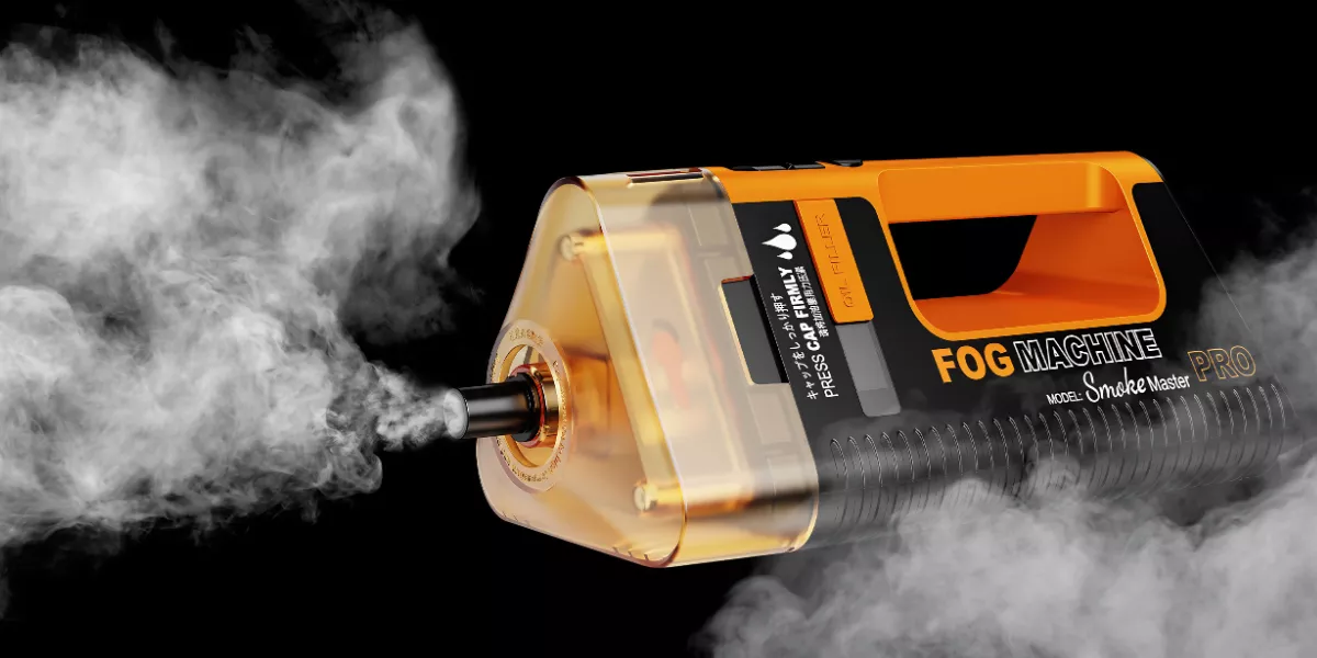 Lensgo Smoke Master Pro při tvorbě hustého kouře na černém pozadí