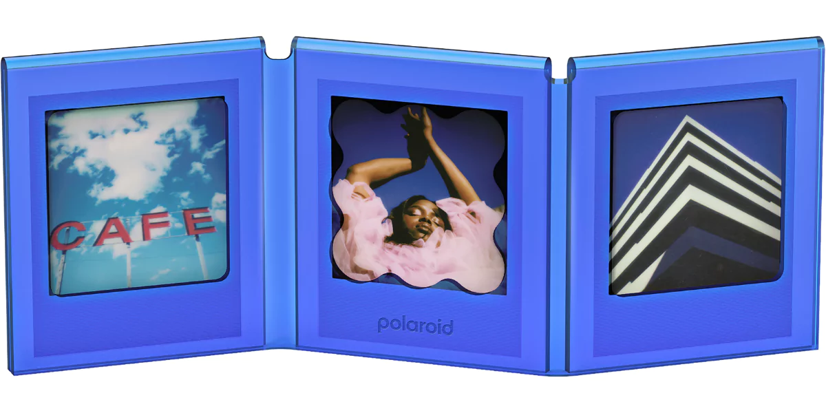 Polaroid Go Acrylic Multiframe – modrý akrylátový rámeček pro 3 fotografie